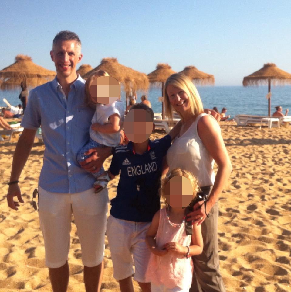  Leanne, 39, on holiday with her husband Darren McKie, 43, and their three children