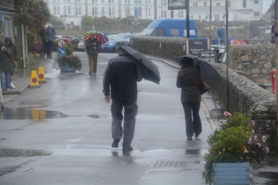  Wind and rain battered Cornwall earlier today ahead of the storms