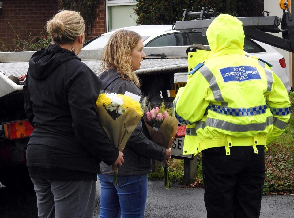  Friends gathered at the family home in Wilmslow, Cheshire to leave tributes on Saturday