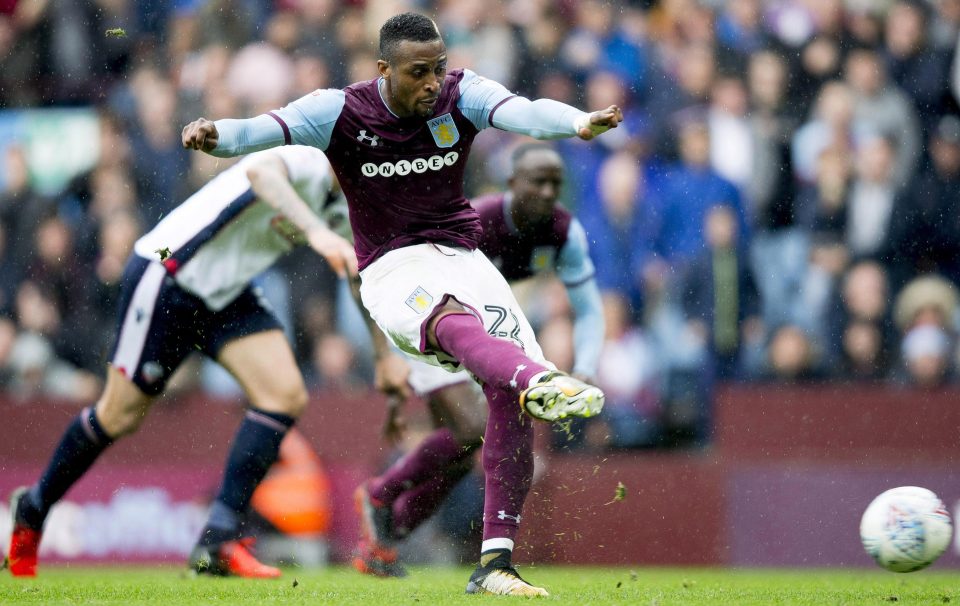 Jonathan Kodjia slams home the match-winning penalty