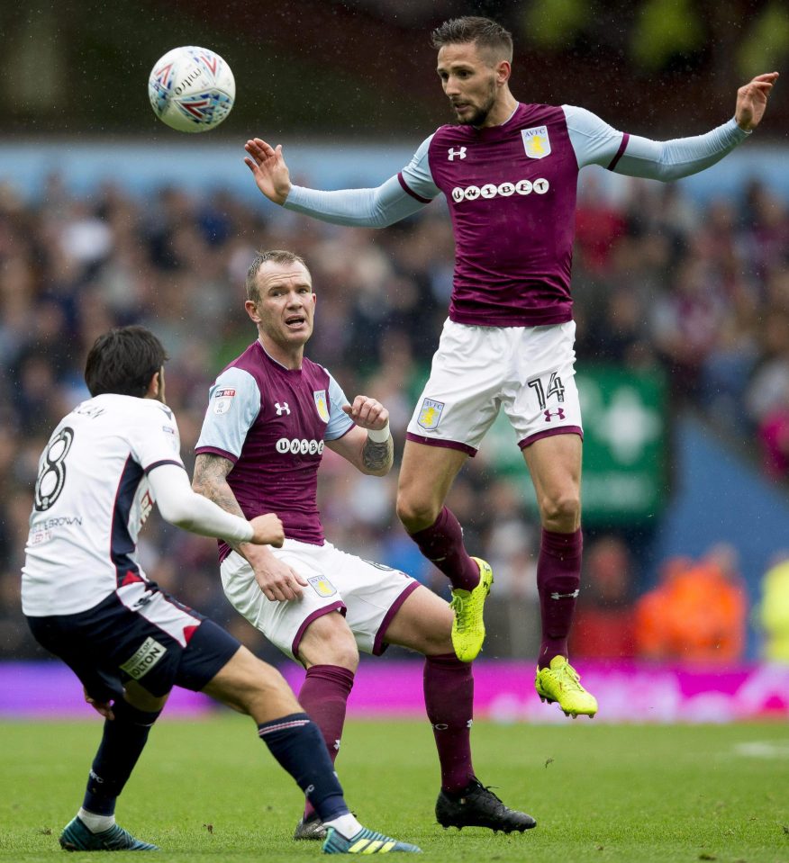 Villas Conor Hourihane goes for goal