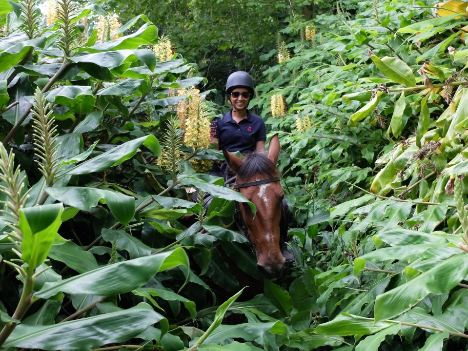  Farzana Ali learning to horse ride on the Azores