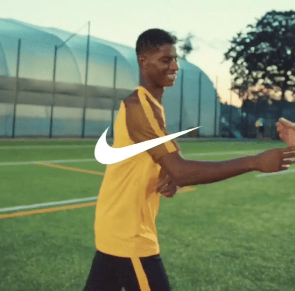 Rashford was celebrating in a Kike advert following his England winner on Monday