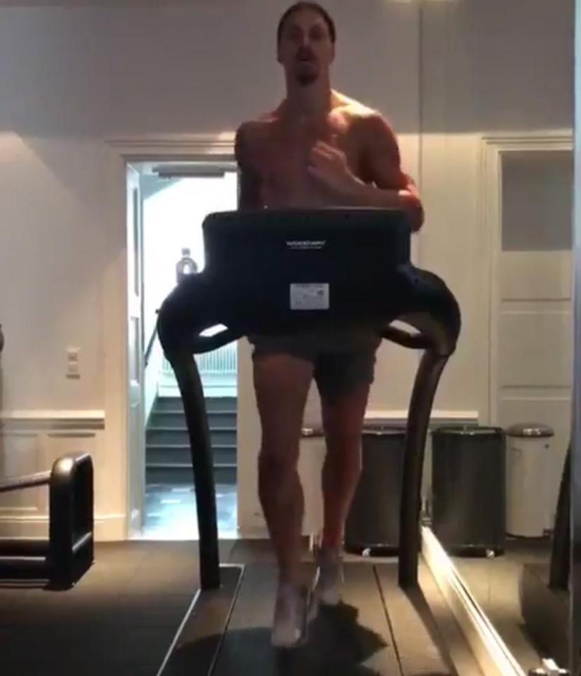  Zlatan Ibrahimovic is in brilliant shape in the treadmill