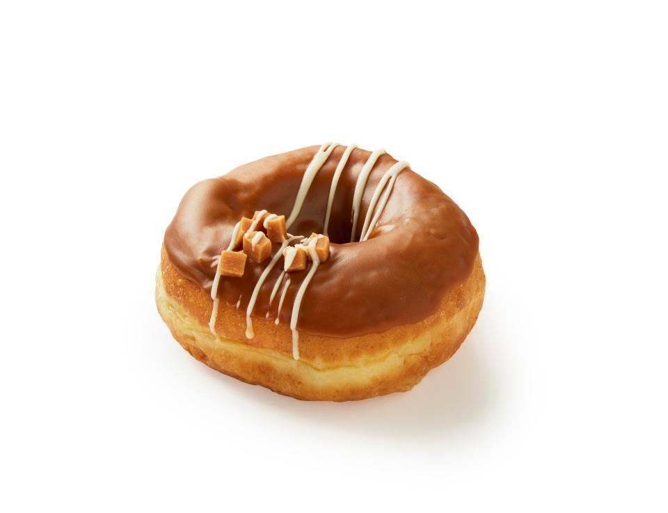  The new toffee apple ring doughnut costs 75p and have 243 calories