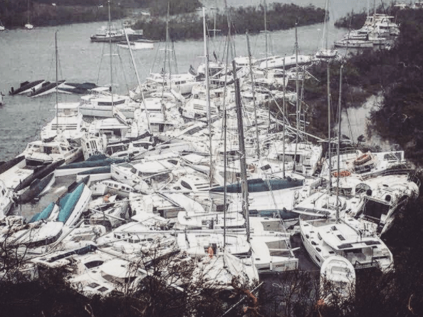 Sam Branson shared images of carnage at a marina in the British Virgin Islands 