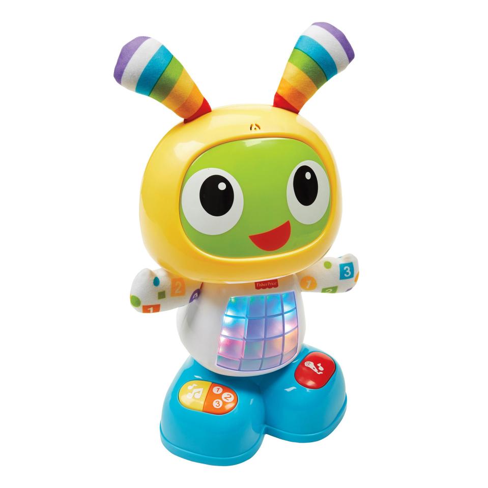  The Fisherprice Dance and Move Beat Bo allows you or your baby to record a phrase and Bo remixes it to his favourite song