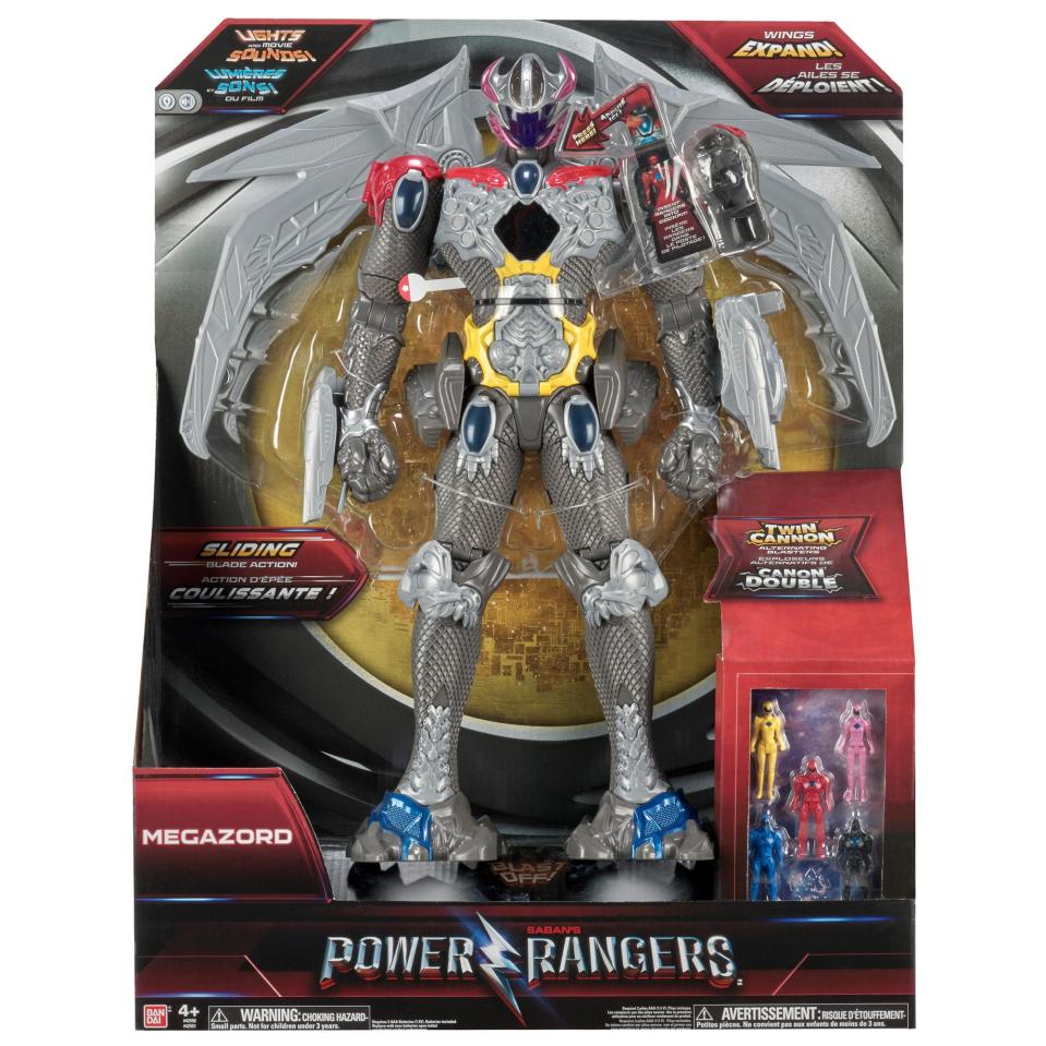  The Interactive Movie Megazord comes with mini figures of the Power Rangers from the Power Rangers Movie