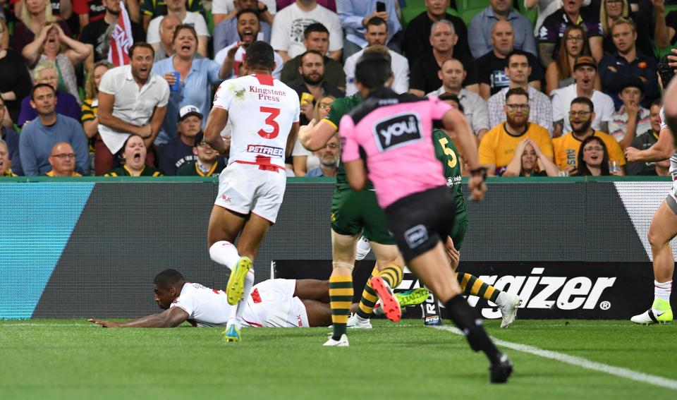  Jermaine McGillvary opened the scoring for England in Melbourne