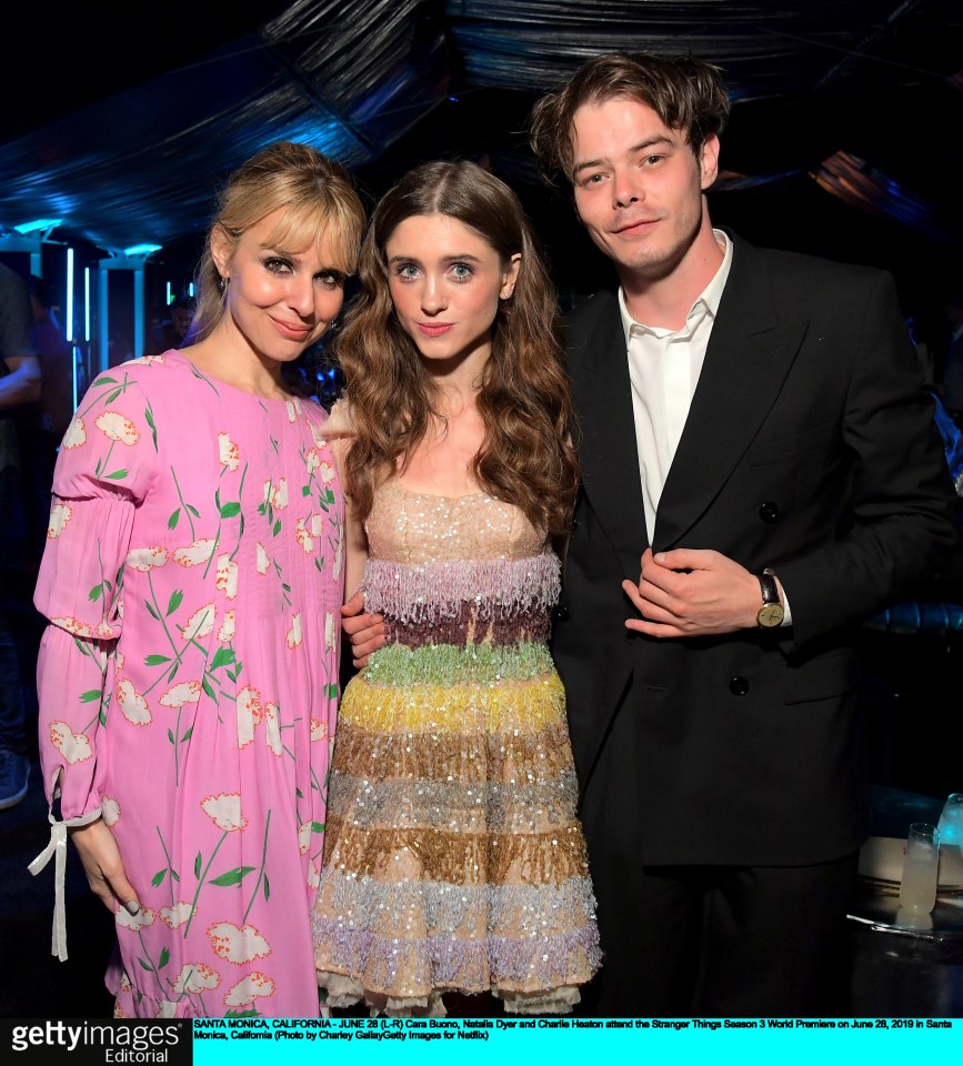  Charlie with his co-star and girlfriend Natalia Dyer at the premiere of season 3 in Santa Monica