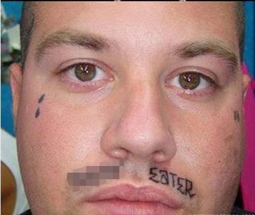  The mind boggles at why this man choose to have such a declaration tattooed on his face