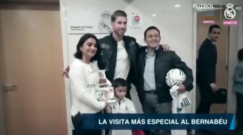  Sergio Ramos posed for a photo as Santiago's family travelled to Spain with their son's ashes