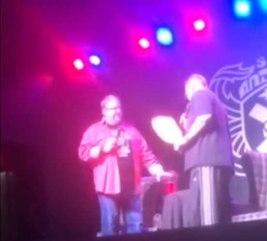  Jim Cornette live on stage with fellow former WWE manager Bruce Pritchard