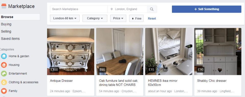  Facebook Marketplace lets you list your stuff for free