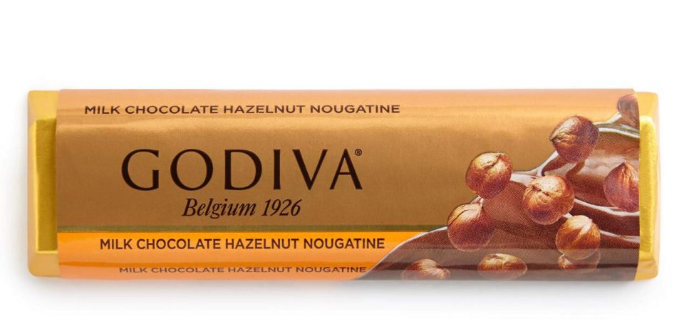  A regular Godiva milk chocolate Hazelnut nougatine bar costs £3 at the brands own boutique