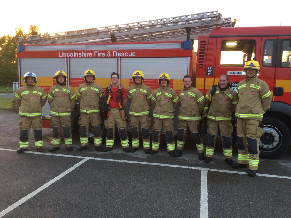  Ivan Lintin, middle, is a retained Lincolnshire firefighter helping his village