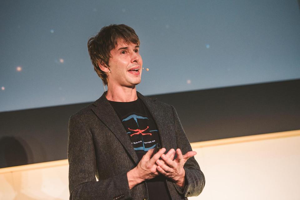  Professor Brian Cox yesterday addressed a crowd at IP Expo in London's Excel Centre