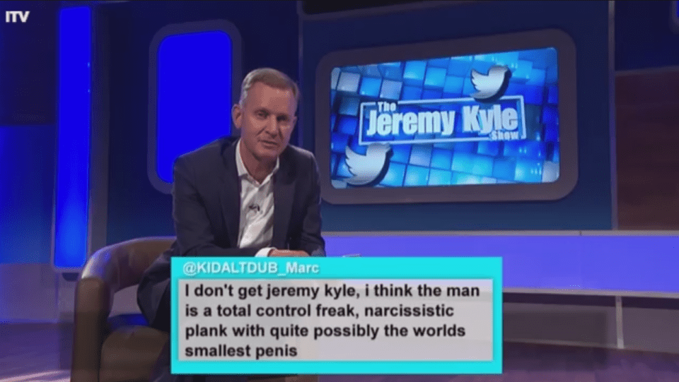  After accusing Jezza of being a 'control freak', a troll decided to make a VERY personal comment