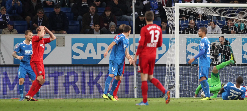  To the disbelief of the Hoffenheim players a goal was given