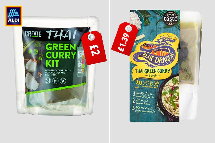  Aldi's CREATE Thai Green Curry Kit is 90p cheaper than a Blue Dragon rival - but do they taste the same?