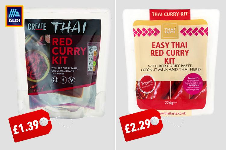  Aldi's Red Thai Curry Kit is almost £1 cheaper than an upmarket rival