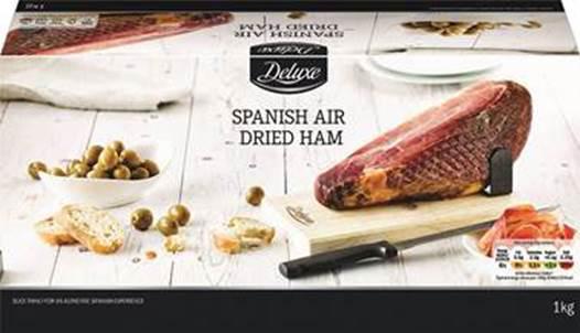  Lidl has launched Deluxe Spanish Air Dried Ham (1kg) for just £14.99, giving customers a taste of Spanish delicacy for the festive season