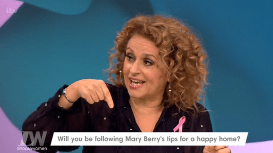  Nadia Sawalha joked that she was taken cleaning tips from Mary Berry after revealing her dirty bathroom