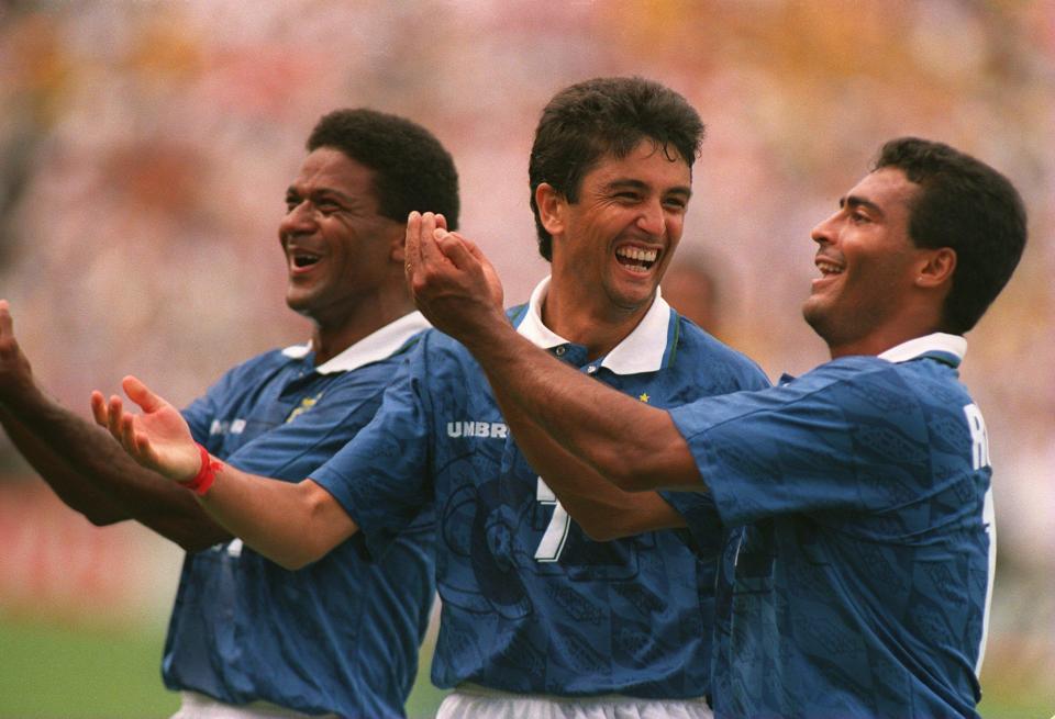  Mazinho, far left with Bebeto and Romario at the 1994 World Cup, says that he son is staying put