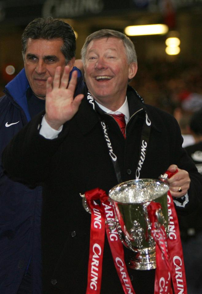 Sir Alex Ferguson led Man United to the League Cup trophy in 2005-06