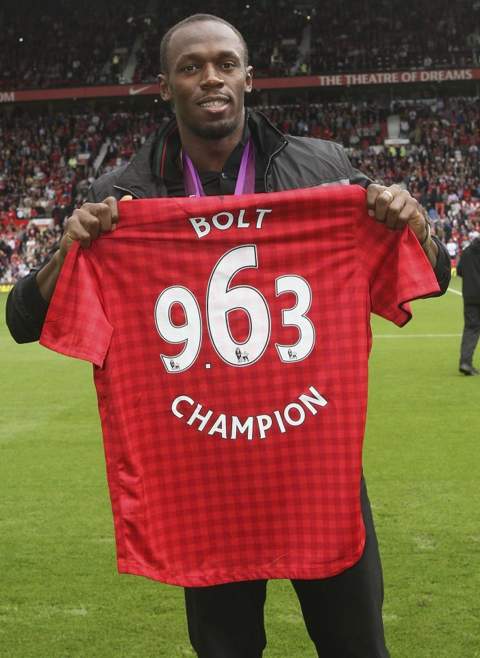 In August Bolt was honoured at Old Trafford in United's game against Fulham 