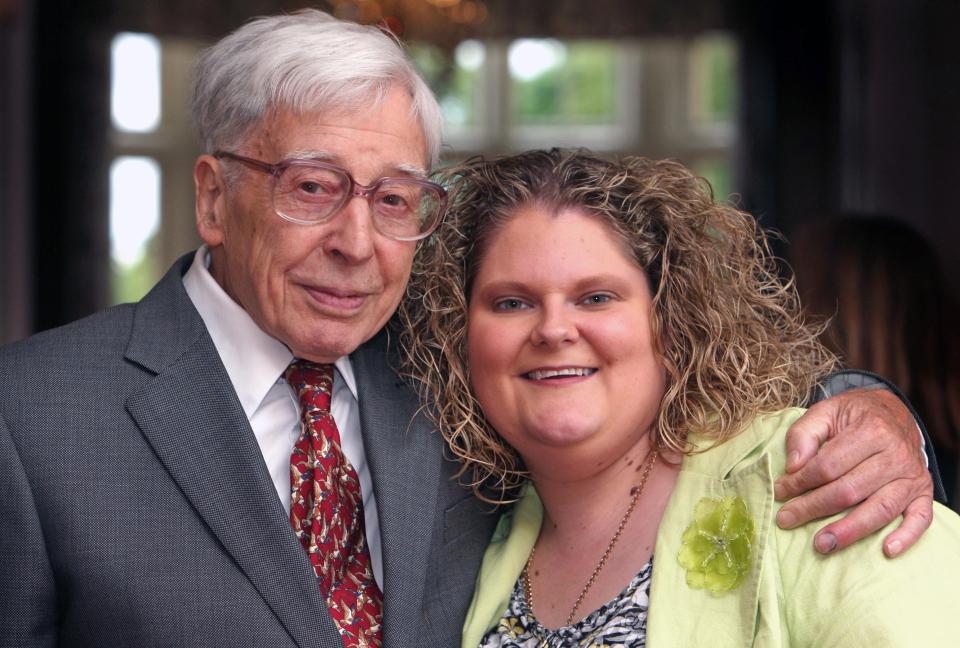  Louise with IVF pioneer Sir Robert Edwards