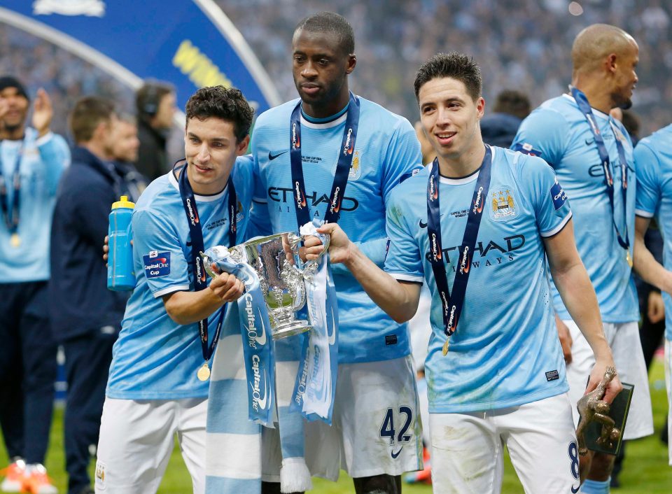 Yaya Toure, Samir Nasri and Jesus Navas all scored as City won the League Cup in 2014