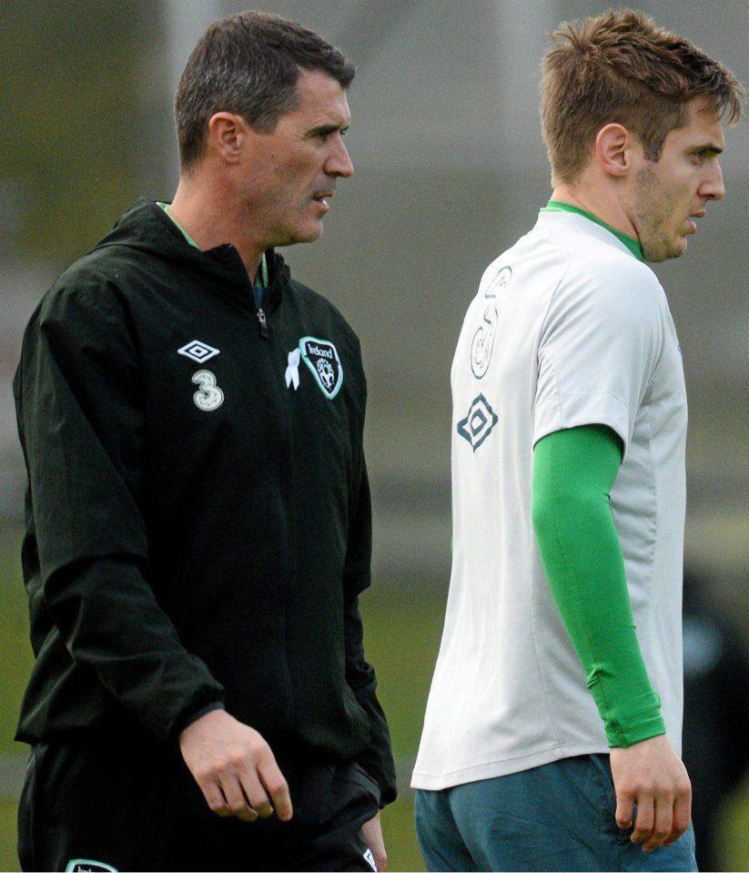 Roy Keane and Kevin Doyle on Republic of Ireland duty together