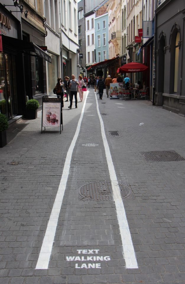  Antwerp's "Text Walking Lanes" are helping to cut down on pedestrians to pedestrian collisions