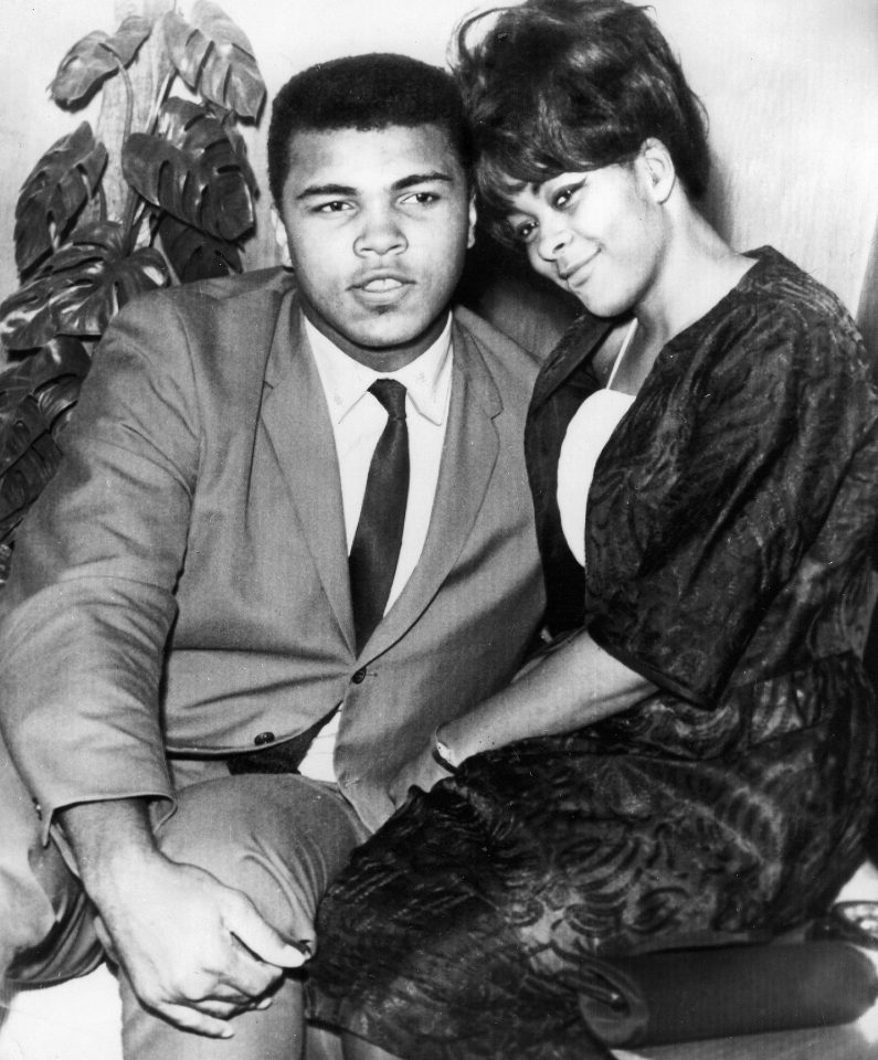 Muhammad Ali, then Cassius Clay, with his glamorous first wife Sonji