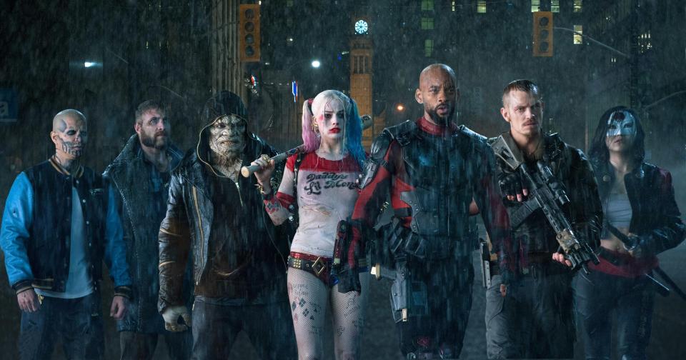 With her Suicide Squad comrades in the 2016 film 