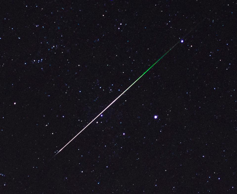 Orionids are visible as they burn up in the earth's atmosphere - and are characterised by their long streak