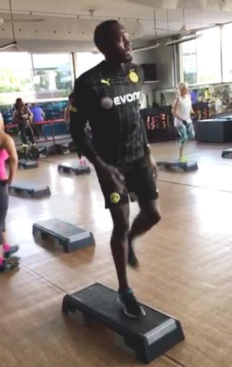 Bolt donned a Dortmund football kit during a work out, ahead of his agent confirming that he would train with the club