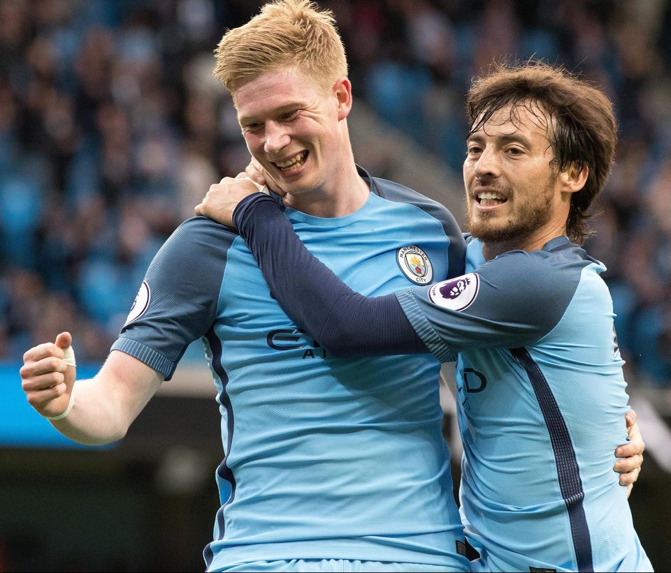 Kevin De Bruyne and David Silva have had much to celebrate this season and have shrugged off their half-time exchange 