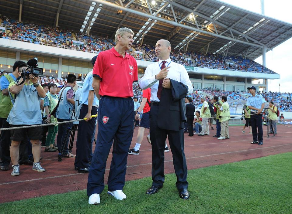  Gazidis and Arsene Wenger have often been the subject of fan protests