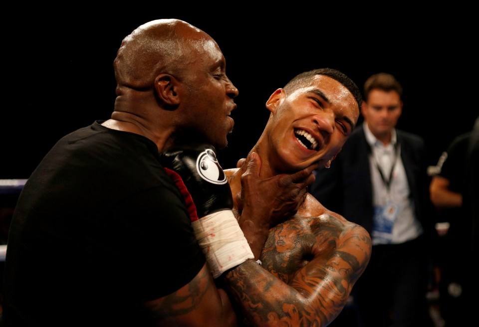 Nigel Benn takes an active interest in the ring craft of his son Conor