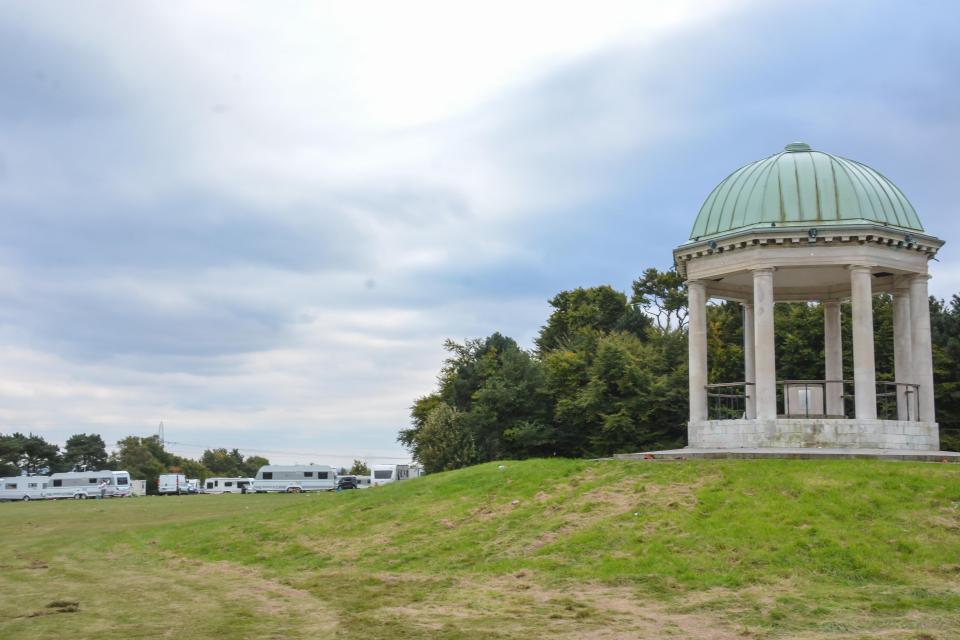  Locals were angered when 30 or so caravans turned up at the site of the Barr Beacon memorial on Sunday night