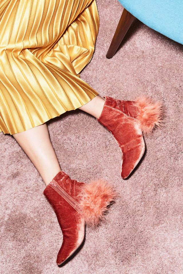  Faux fur heel boots, £65, River Island