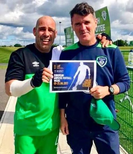 And Keane is often to be found helping good causes. Here he is involved with the 2017 European Amputee Football Championship