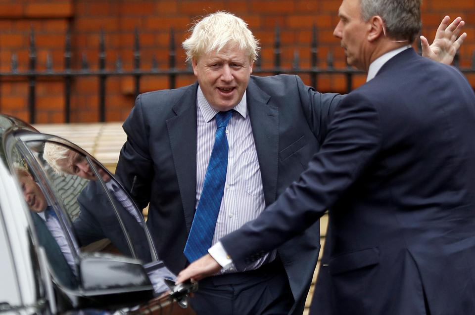  Boris Johnson pictured in high spirits as he as he prepares for his Tory conference speech