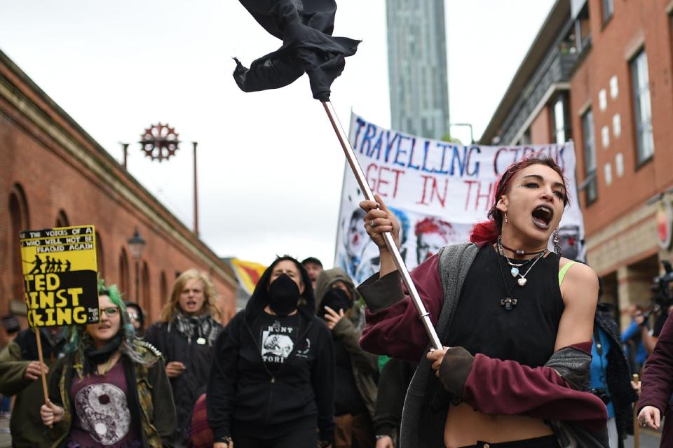  People take to the streets of Manchester to protest against the Tory government