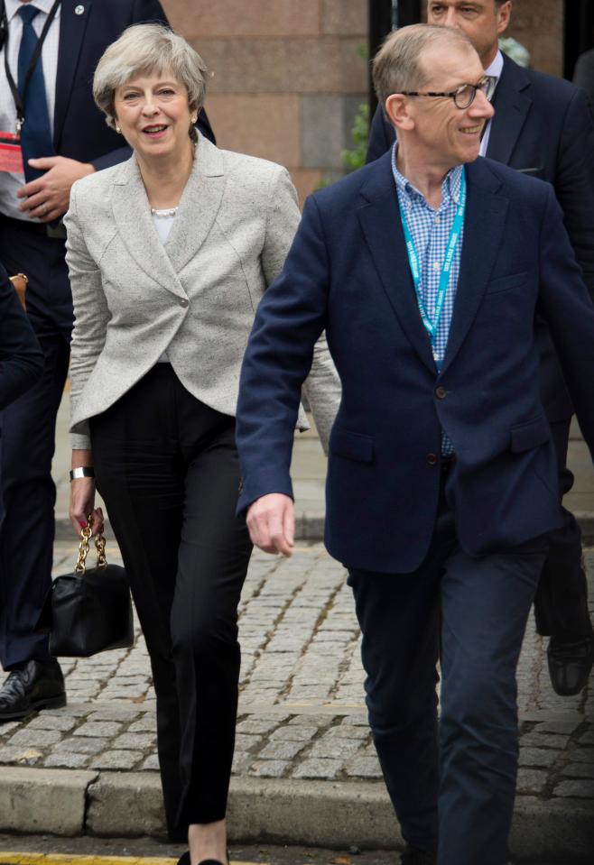  Philip May supports the PM at the Tory conference