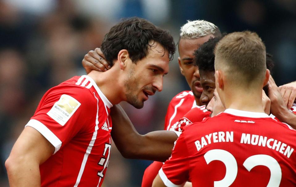  The German centre-back celebrates after finding the back of the net early on for the Bundesliga side