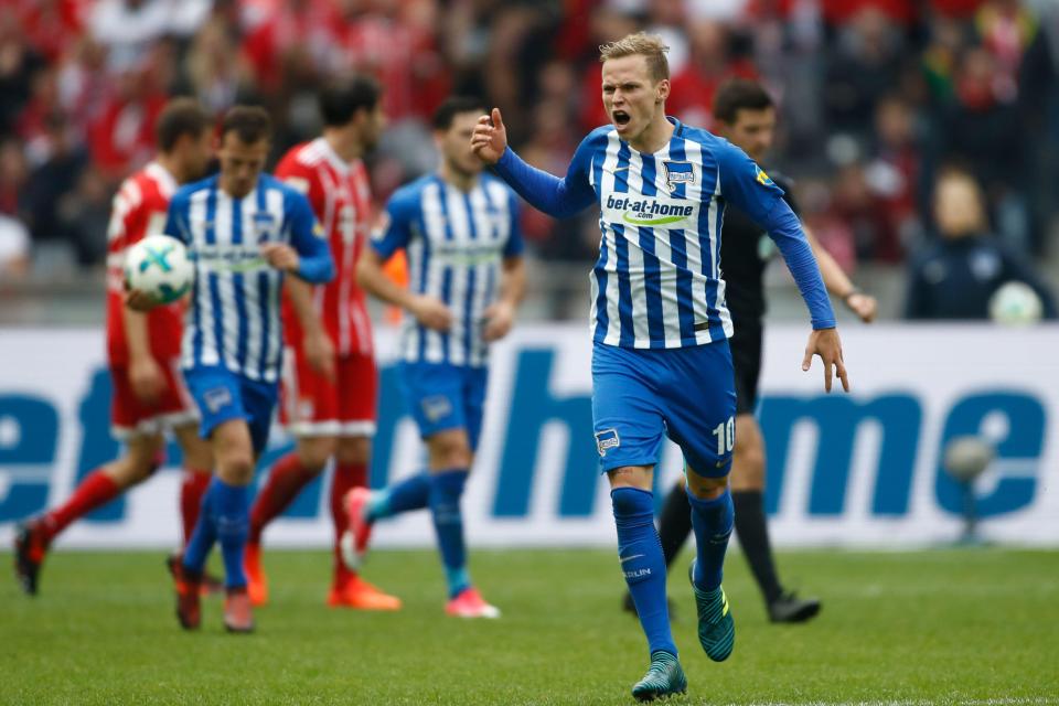  Hertha Berlin midfielder Ondrej Duda pulled a goal back for the home side