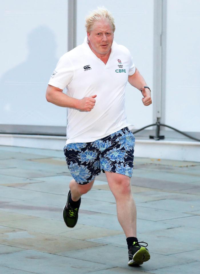  Boris Johnson, pictured on a morning jog in Manchester today, has launched a challenge to the PM's authority on Brexit